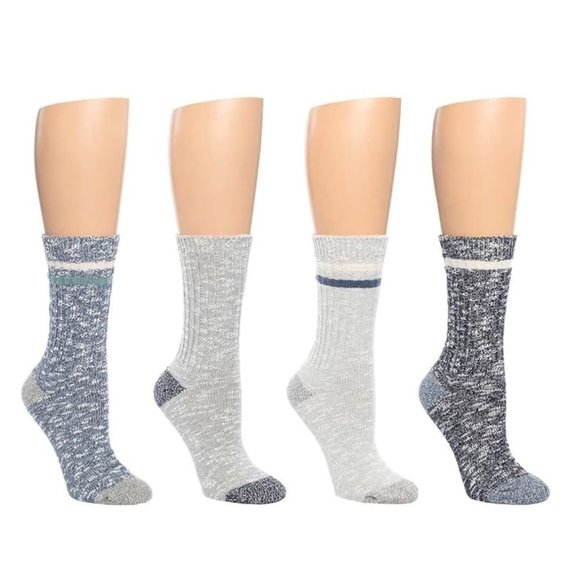 NWT Bearpaw Womens Super Soft Boot Socks 4 Pairs Size 5-10 Gray White $30 FFF168 - Picture 2 of 2